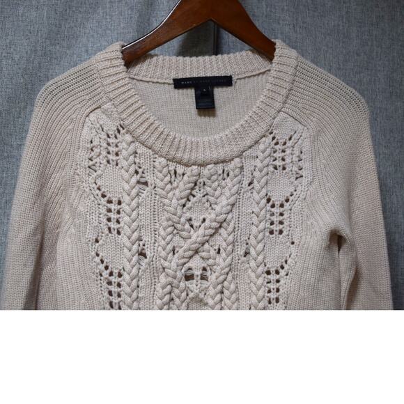 Marc by Marc Jacobs Cream Cable Knit Merino Wool Sweater Size S - Picture 2 of 4